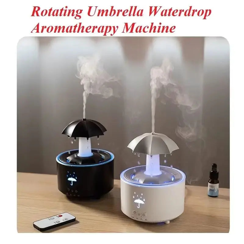 Aromatherapy Rotating Water Droplet Led Umbrella Humidifier