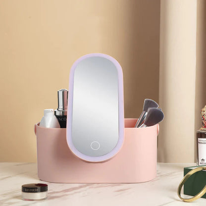 Asey - Travel Portable Makeup Organizer Box With LED