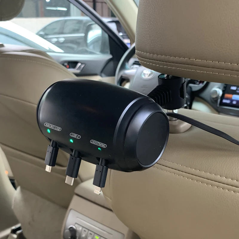 Alganesh - 3-i-1 indragbar laddstation för baksätet i bilen