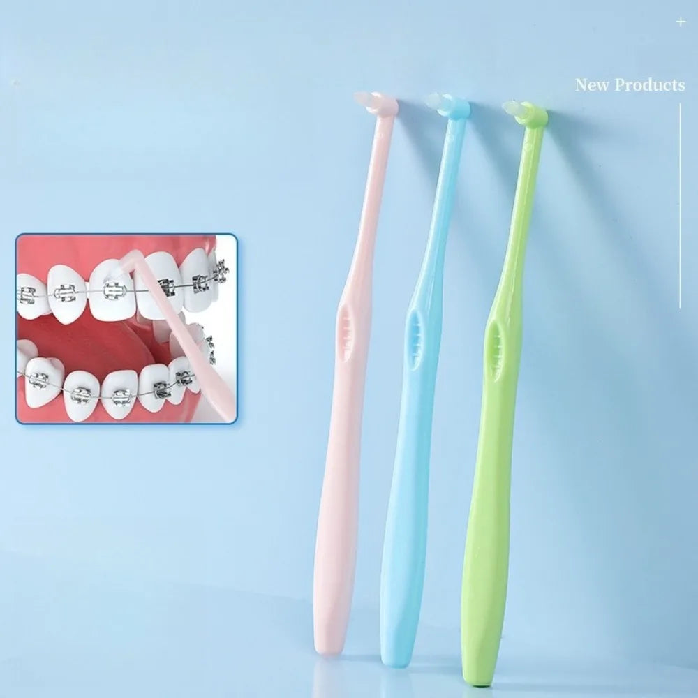 Small Head Single-Beam Soft Teeth Cleaning Toothbrush Orthodontic Interdental Brush Soft Hair Implant Adult Oral Care Tools