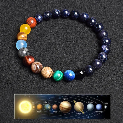 Solar System Planet Themed Natural Stone Bracelet