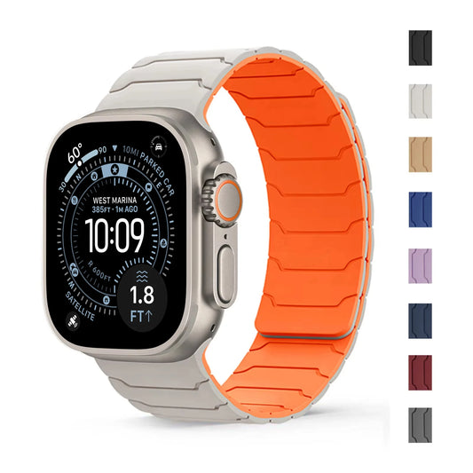 magnetic Strap For Apple Watch Band ultra 2 3 49mm 44mm 40mm 41mm 46mm 42mm 45mm 38 Silicone Bracelet IWatch Series 11 9 8 SE 10