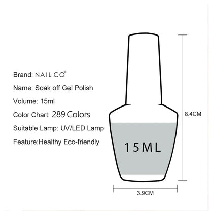 NAILCO 15ml Gel Nail Polish Semi-permanent Hybrid Varnish Black Red Color Gel Polish Nail Art UV Nail Supplies For Professionals