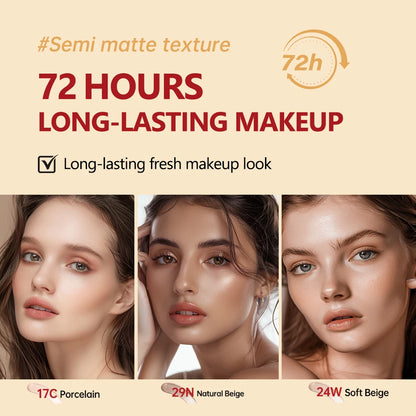 Sunscreen Cushion Foundation Fit Cushion Foundation Full Coverage Waterproof Long-lasting Concealer Long-lasting Makeup