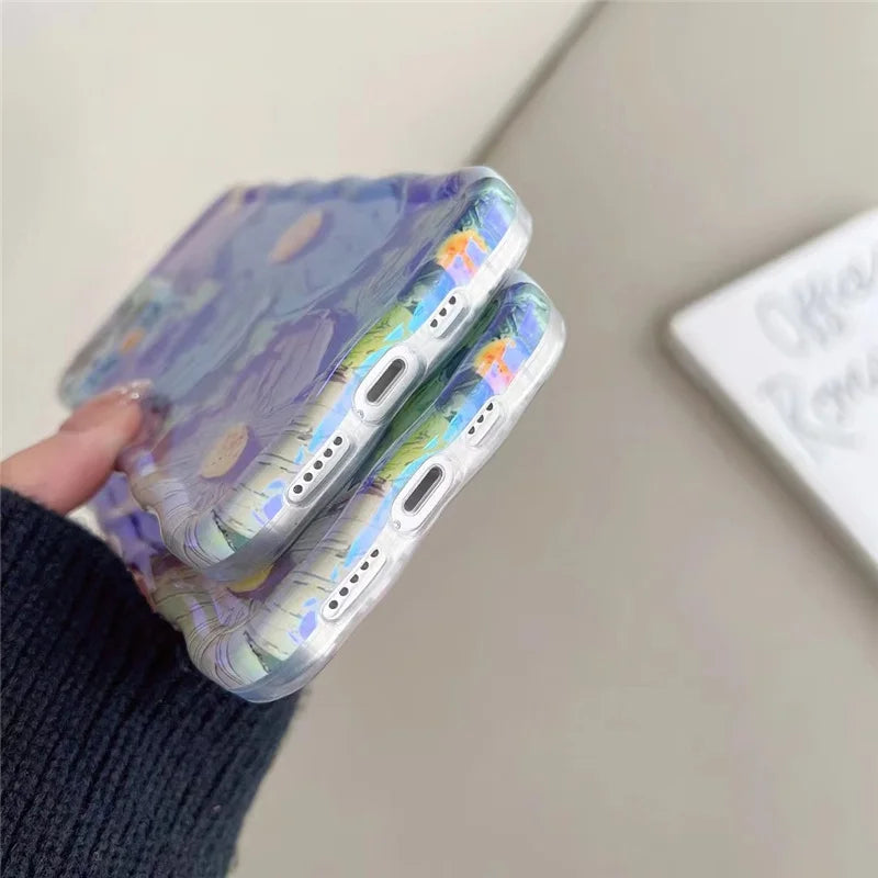 3D Retro Oil Painting Flower Phone Case