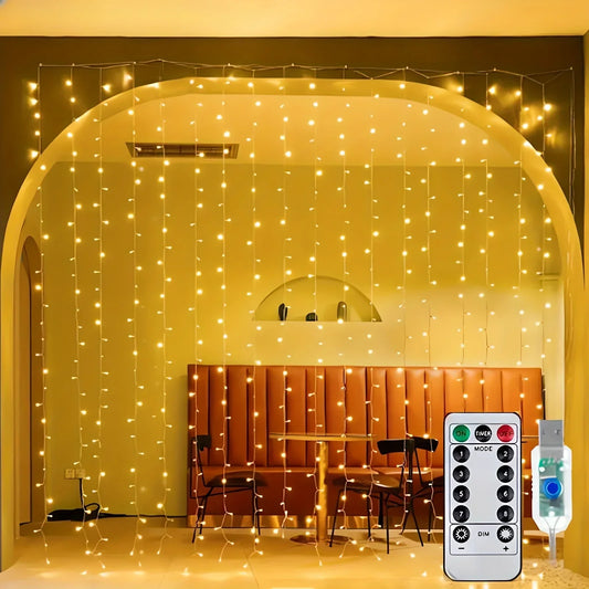 Remote Control USB Fairy Lights 3 4 6 Meters LED Curtain String Lights for Christmas Home Bedroom Decoration Festive Party