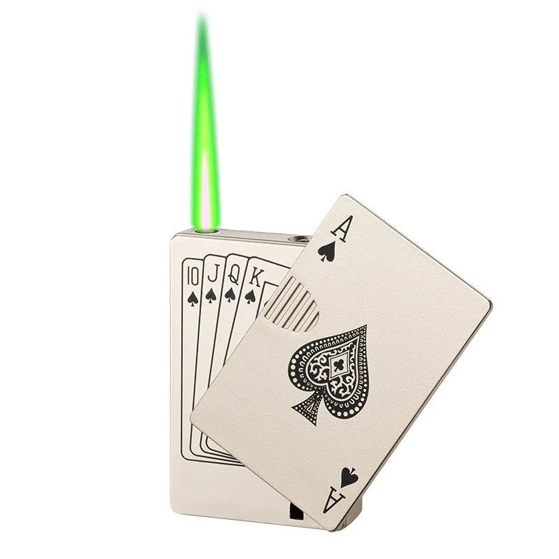 Green Flame Ace Card Torch Flame Lighter