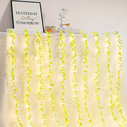 2 M 20 Light Always on Battery Box Willow Curtain Lamp Decorative Light String Imitation Leaf Wrought Iron Basket Copper Wire