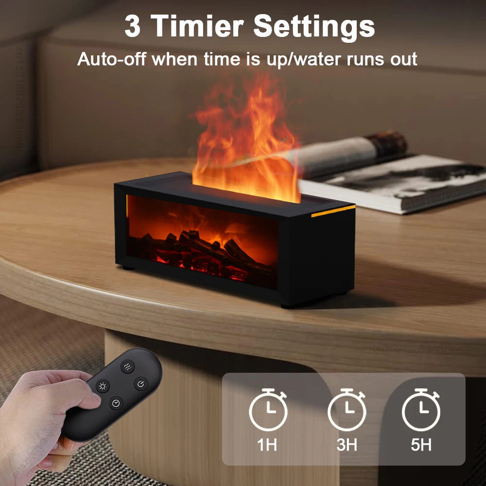 Flame Aroma Humidifier – Essential Oil Diffuseur & Night Light