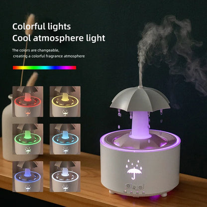 Aromatherapy Rotating Water Droplet Led Umbrella  Humidifier