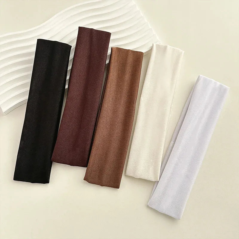 Four Seasons Solid Sports Headbands For Women Fitness Running Yoga Solid Color Elastic Hairbands Stretch Makeup Hair Accessories