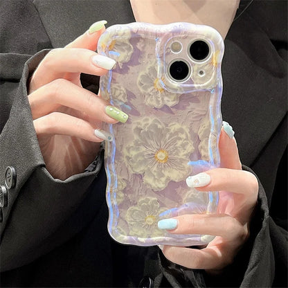 3D Retro Oil Painting Flower Phone Case