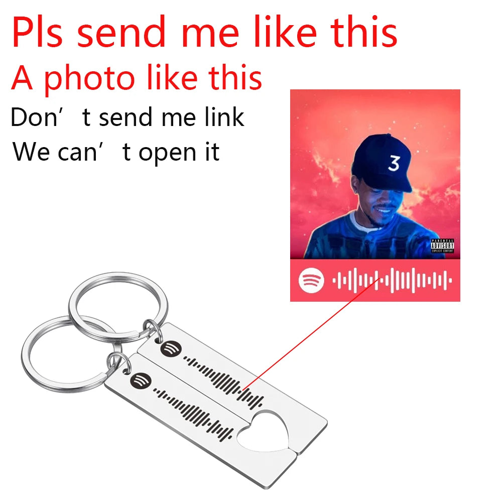 Custom Spotify Code Keychain Heart