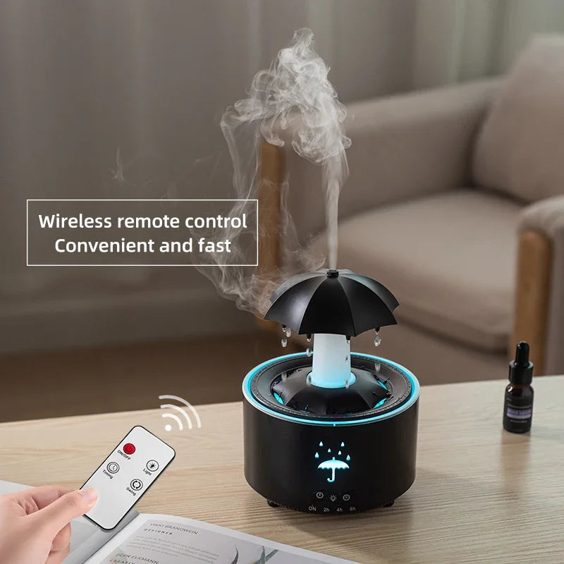 Aromatherapy Rotating Water Droplet Led Umbrella  Humidifier