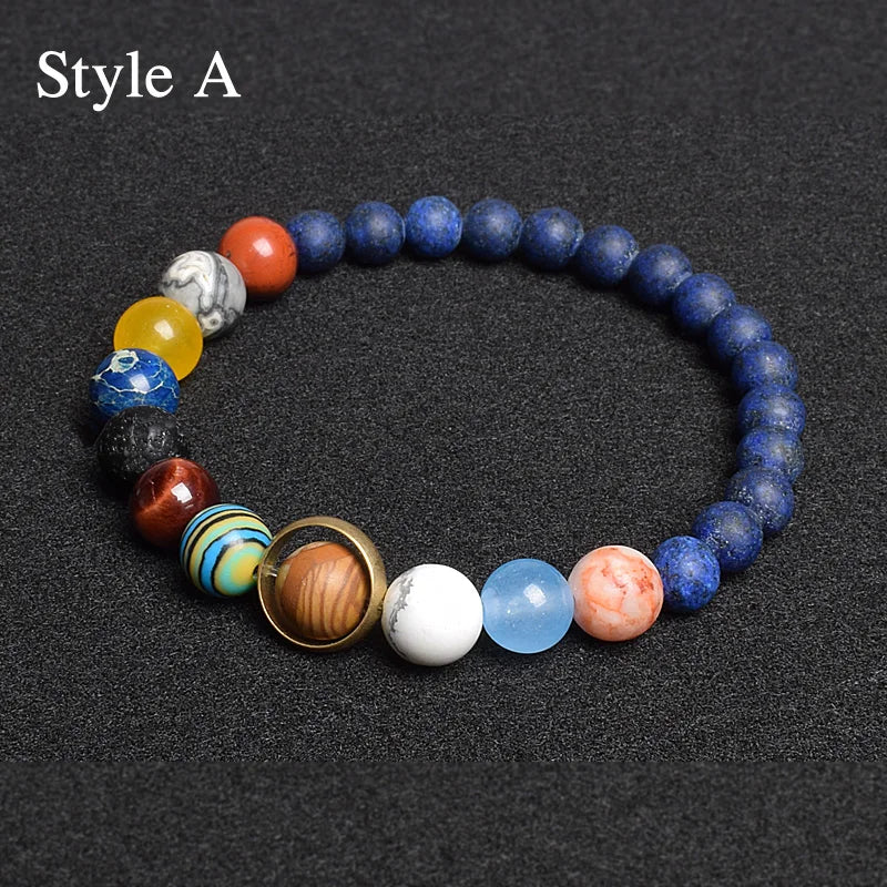 Solar System Planet Themed Natural Stone Bracelet