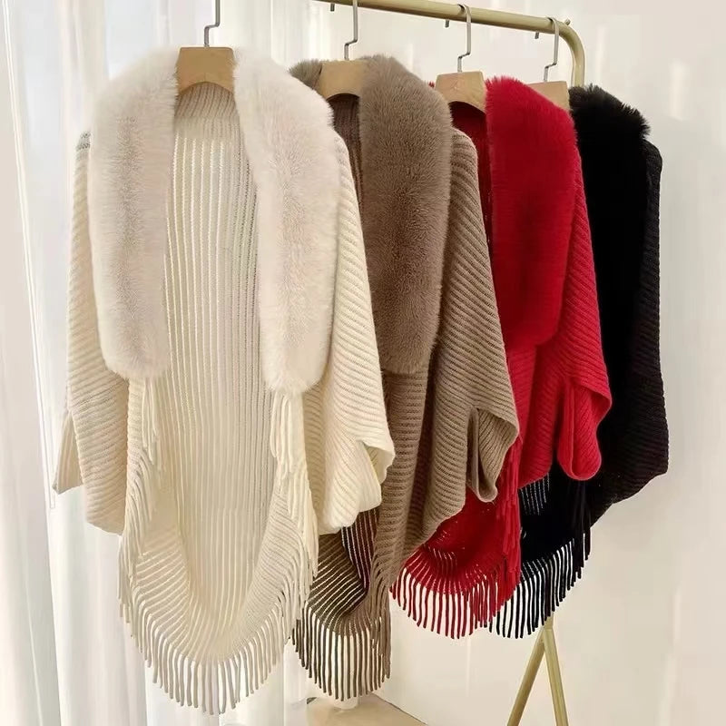 Knitted Loose Thickened Shawl Coat
