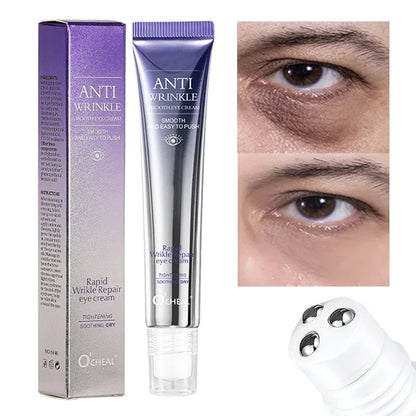 O'CHEAL Anti Wrinkle Anti Dark Circle Eye Cream Roller Massager Moisturizing Eye Bags Anti Aging Hyaluronic Acid