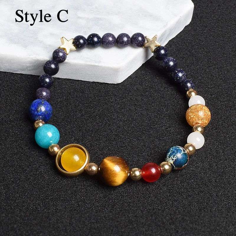 Solar System Planet Themed Natural Stone Bracelet