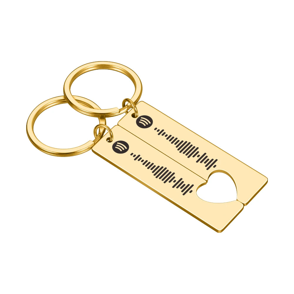 Custom Spotify Code Keychain Heart